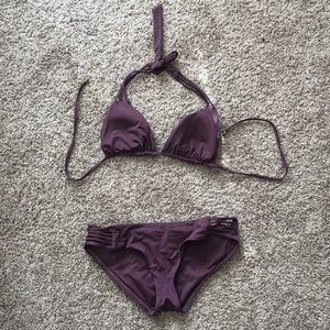 Vitamin A Jaydah Braid Triangle Bikini- Plum